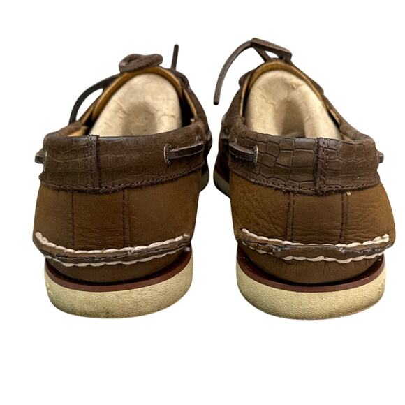 Sperry Gold Cup Original 2-Eye Brown Leather Boat Deck Loafer Shoe Men 7.5 - Picture 4 of 8